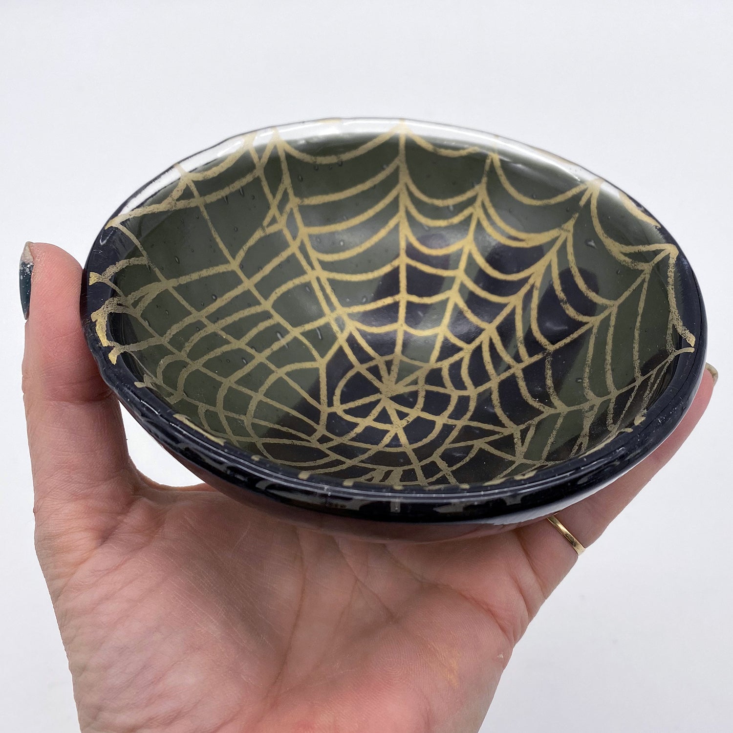 Mystical Web Fused Glass Small Bowl
