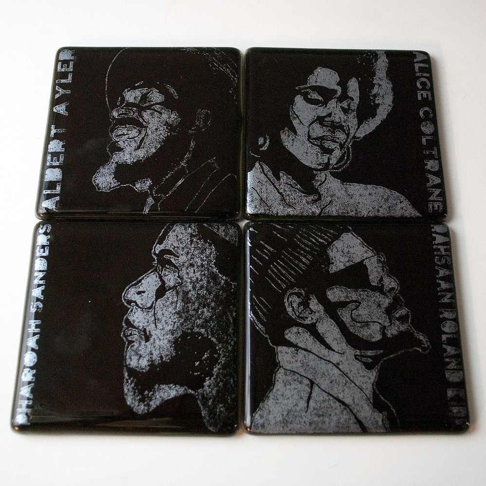 Jazz Artists Ayler, Alice Coltrane, Kirk and Sanders Coaster 4-pack - discontinued