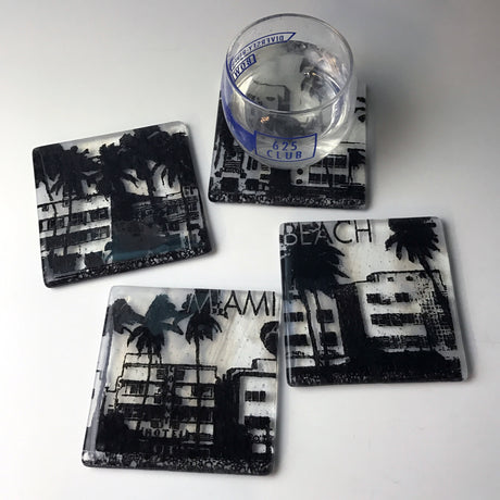 Miami Beach Skyline Coaster 4-Pack MADE TO ORDER