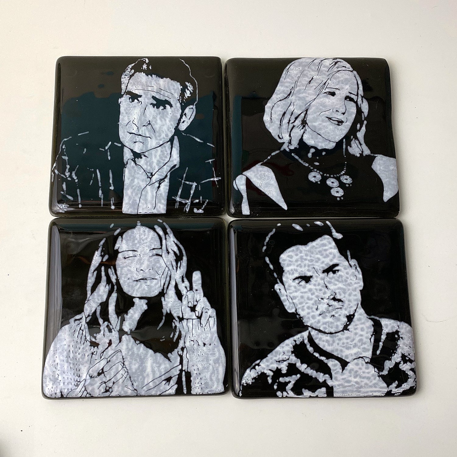 Schitt's Creek  Fused Glass 4" Coaster 4-pack