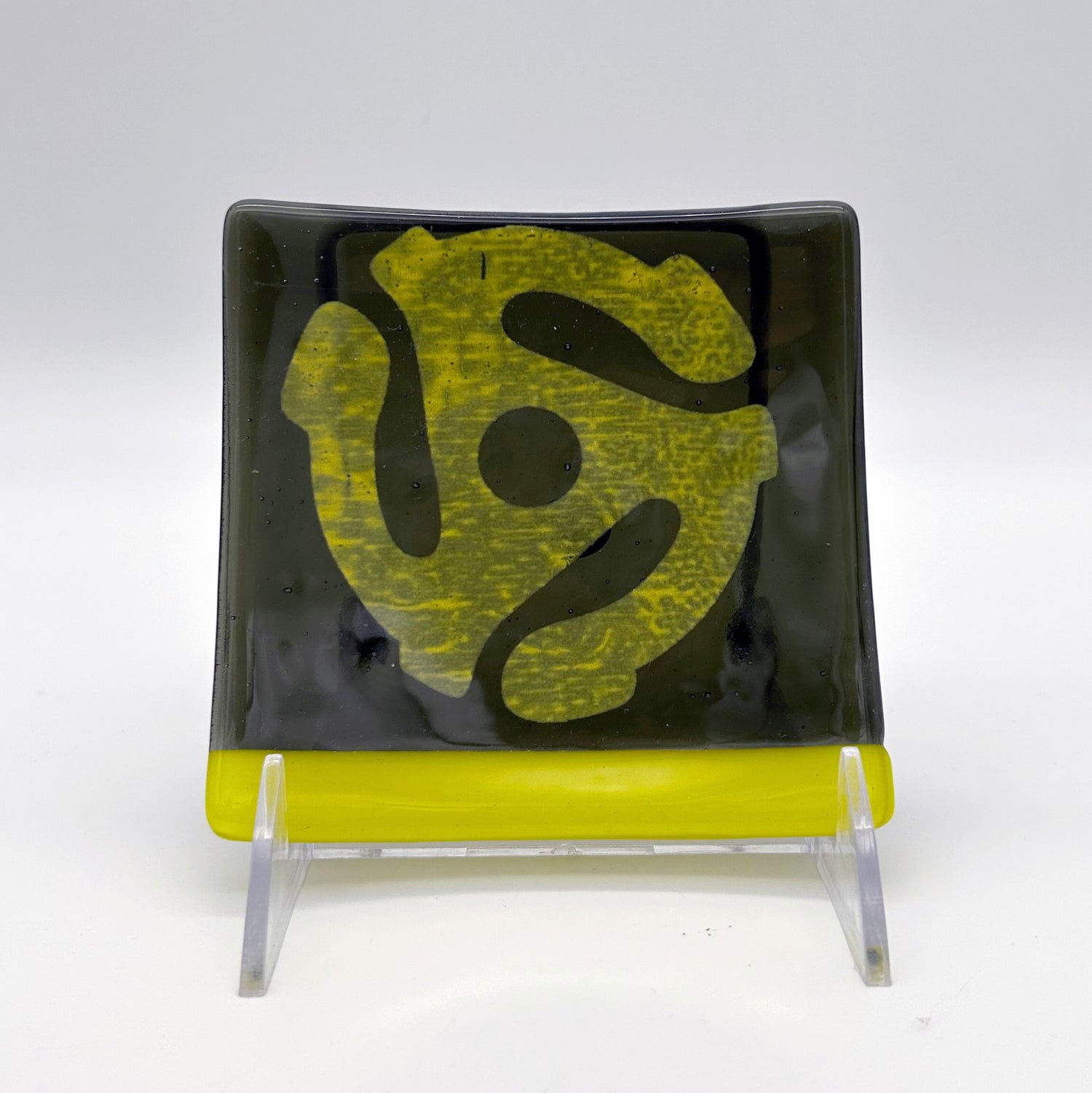 45 Record Adapter 4.5" Handmade Fused Glass Catch-all Dish