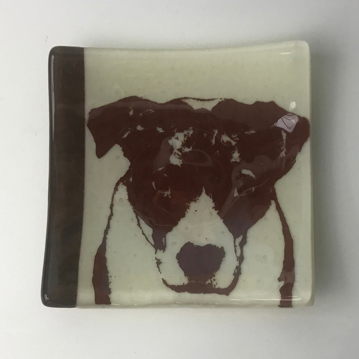 Bully Dog 4.5" Handmade Fused Glass Catch-all Dish