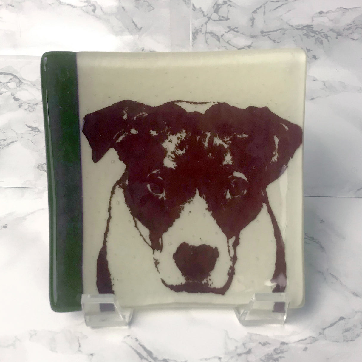 Bully Dog 4.5" Handmade Fused Glass Catch-all Dish
