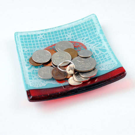 Calavera 4.5" Handmade Fused Glass Catch-all Dish