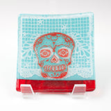 Calavera 4.5" Handmade Fused Glass Catch-all Dish