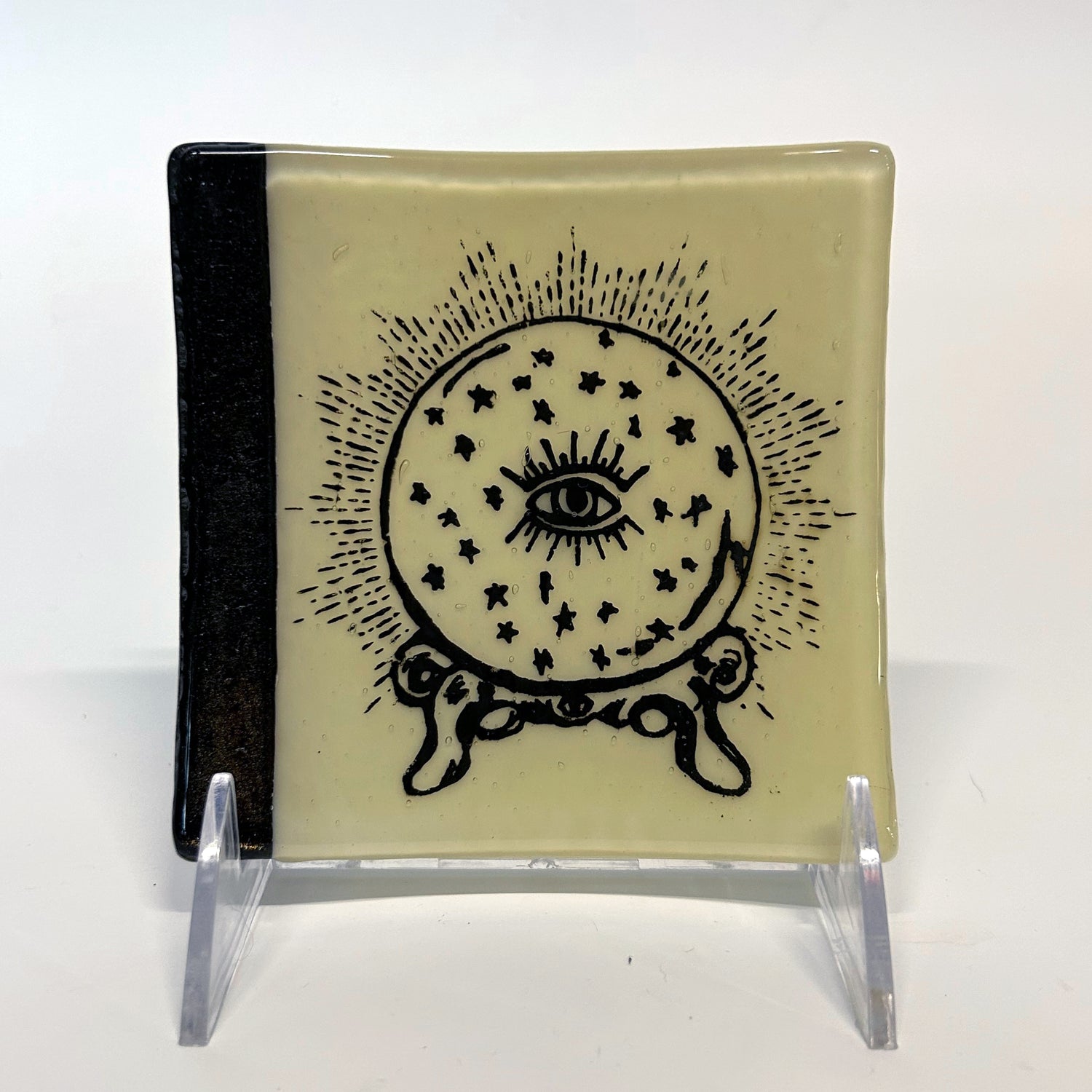 Crystal Ball 4.5" Handmade Fused Glass Catch-all Dish