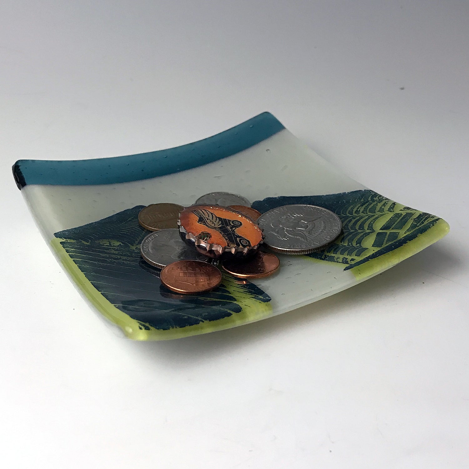 Chicago Marina City 4.5" Handmade Fused Glass Catch-all Dish