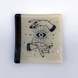 Evil Eye 4.5" Handmade Fused Glass Catch-all Dish