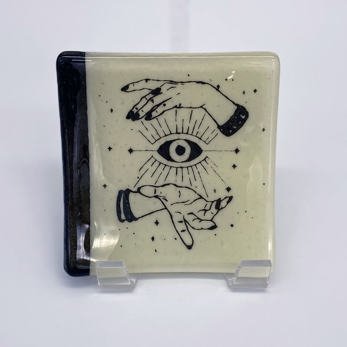 Evil Eye 4.5" Handmade Fused Glass Catch-all Dish