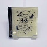 Evil Eye 4.5" Handmade Fused Glass Catch-all Dish