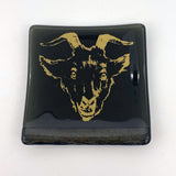 Goat 4.5" Handmade Fused Glass Catch-all Dish