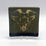 Goat 4.5" Handmade Fused Glass Catch-all Dish