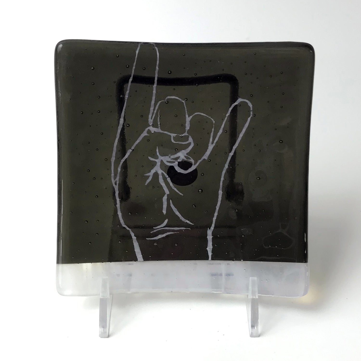 Horns 4.5" Handmade Fused Glass Catch-all Dish