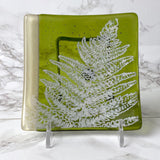 Fern Leaves 4.5" Handmade Fused Glass Catch-all Dish