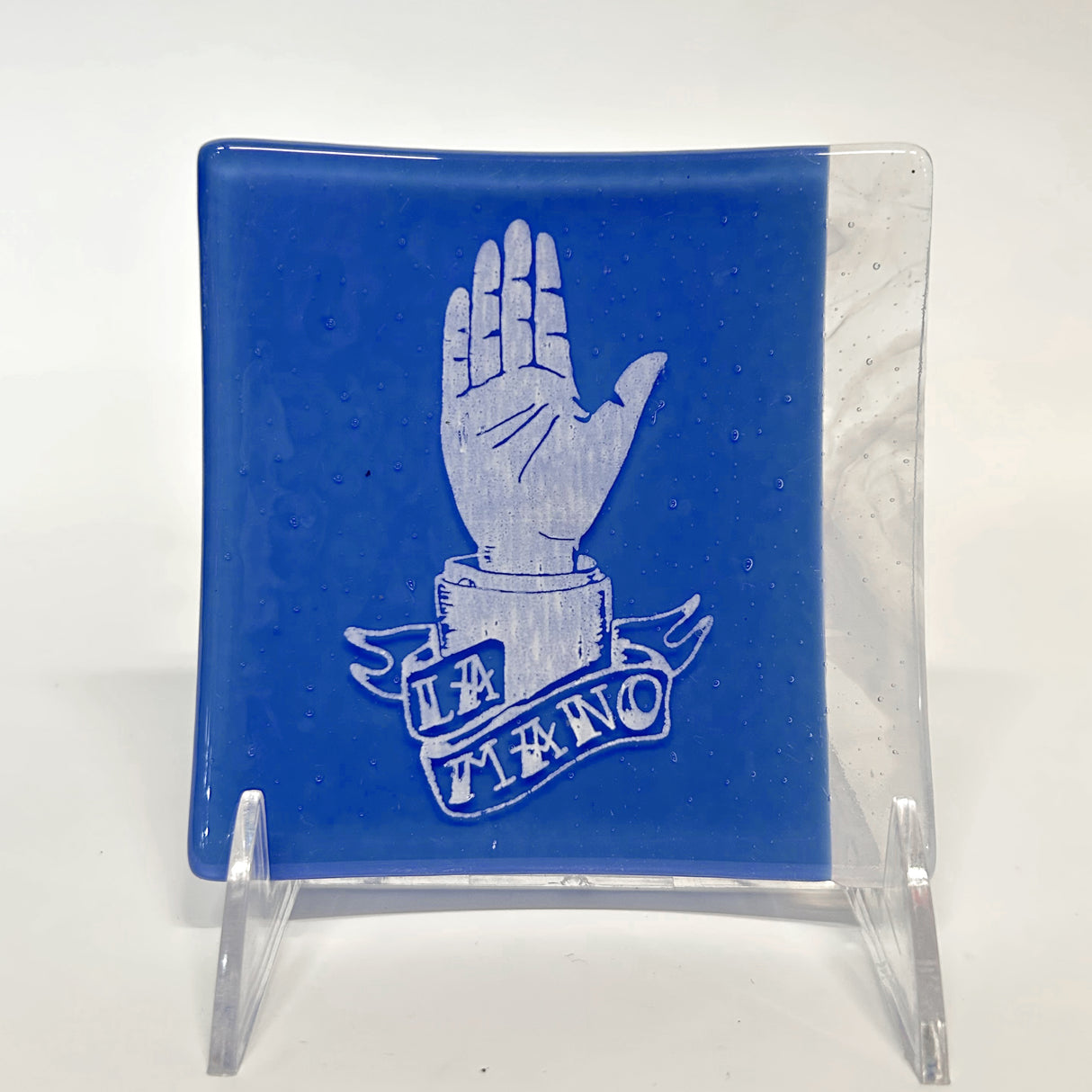 Mano Loteria 4.5" Handmade Fused Glass Catch-all Dish