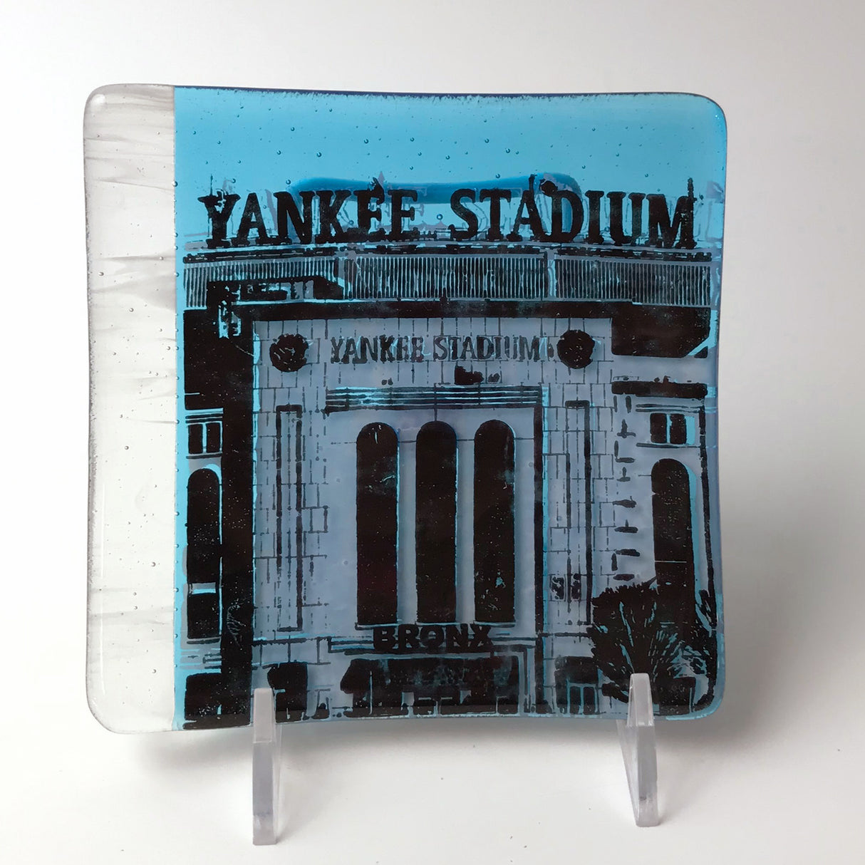 NYC Bronx Yankee Stadium 4.5" Handmade Fused Glass Catch-all Dish - made to order