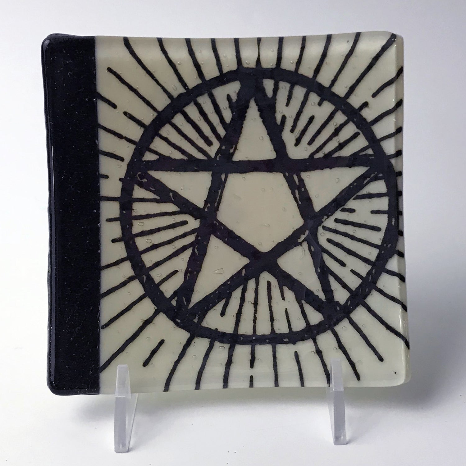 Pentagram 4.5" Handmade Fused Glass Catch-all Dish
