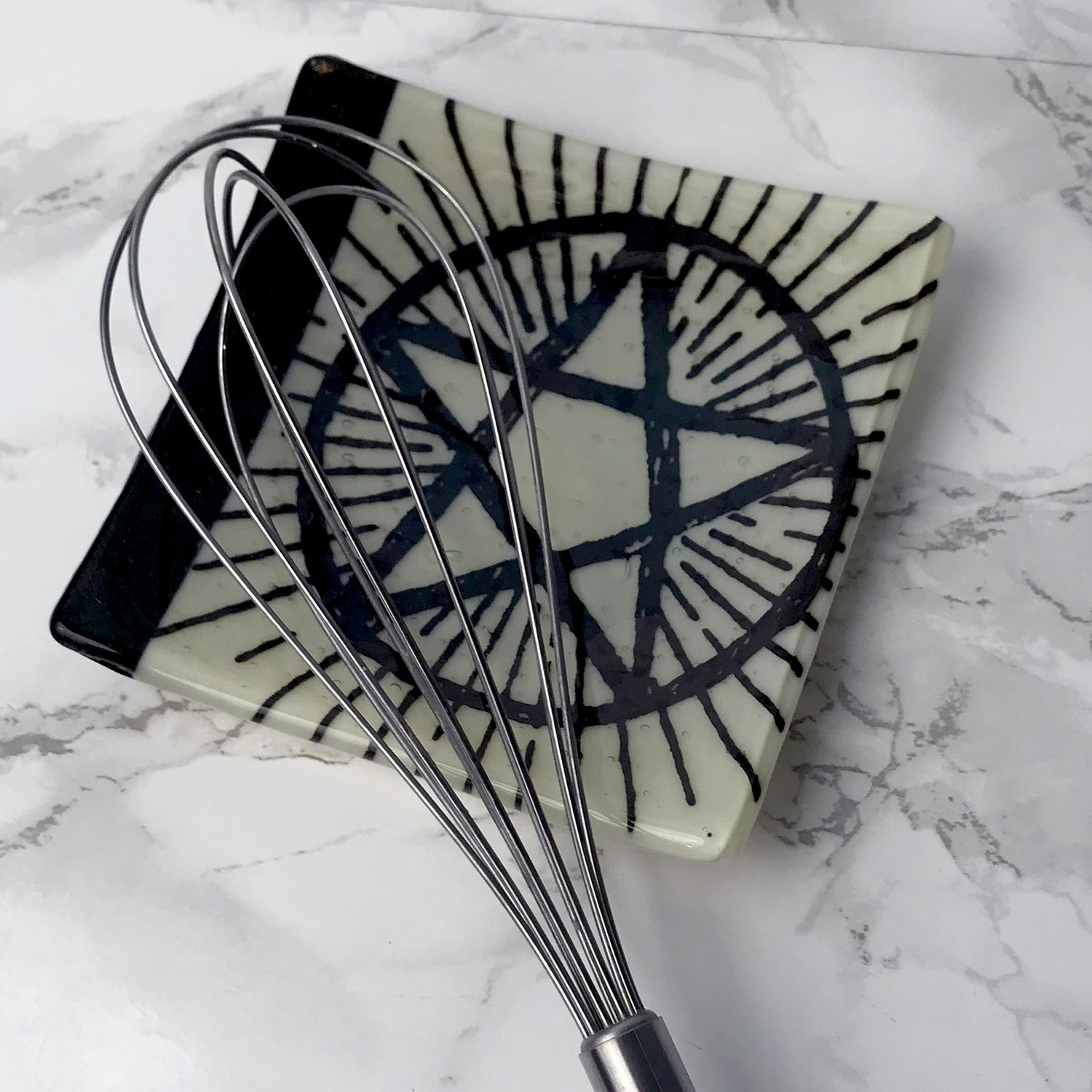 Pentagram 4.5" Handmade Fused Glass Catch-all Dish