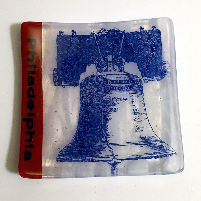 Philadelphia Liberty Bell 4.5" Handmade Fused Glass Catch-all Dish