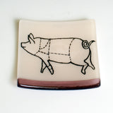 Pig 4.5" Handmade Fused Glass Catch-all Dish