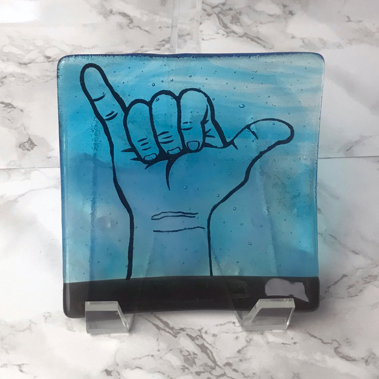 Shaka 4.5" Handmade Fused Glass Catch-all Dish