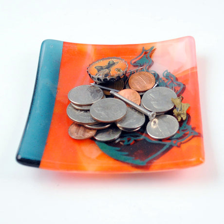 Sacred Heart 4.5" Handmade Fused Glass Catch-all Dish