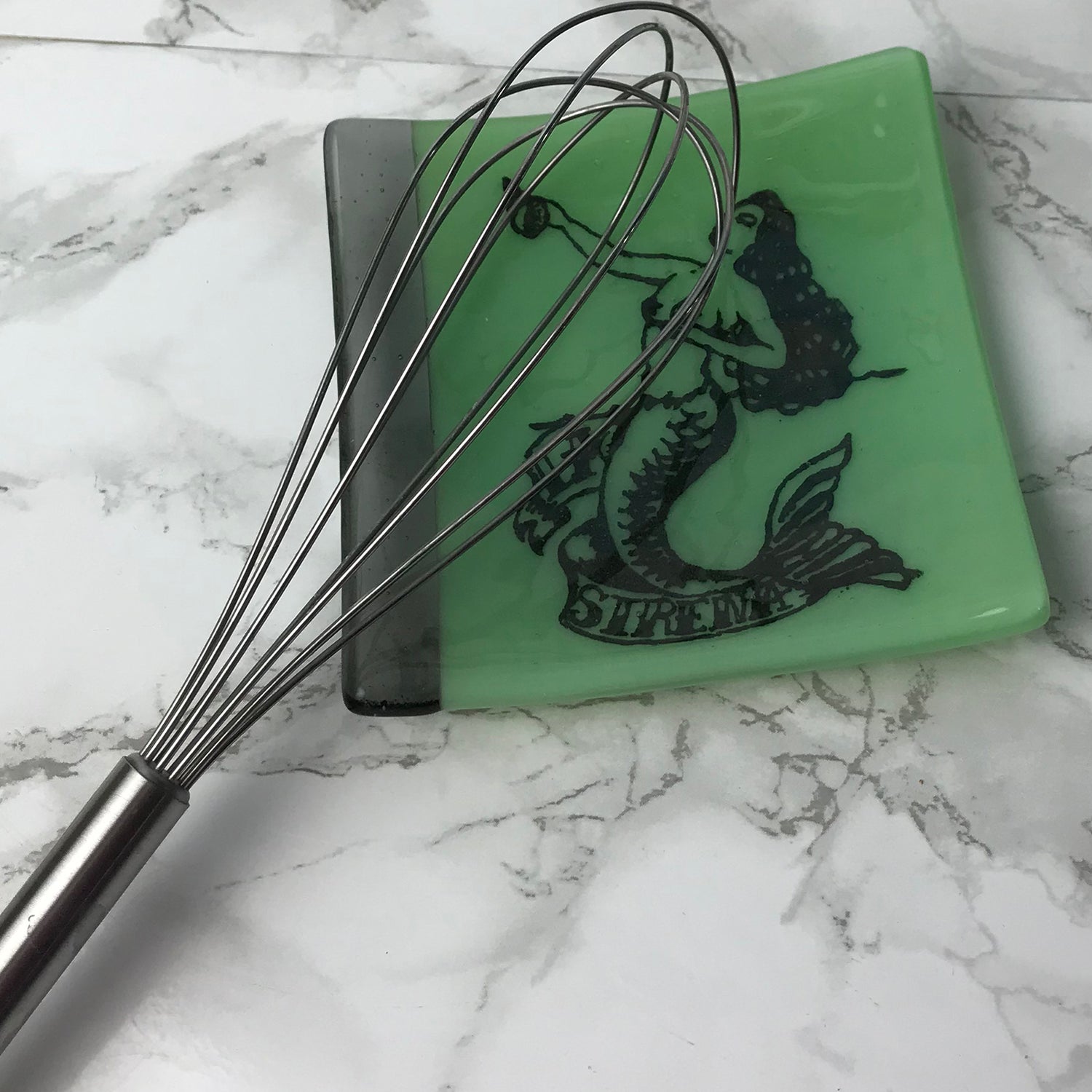 Sirena Loteria Mermaid  4.5" Handmade Fused Glass Catch-all Dish