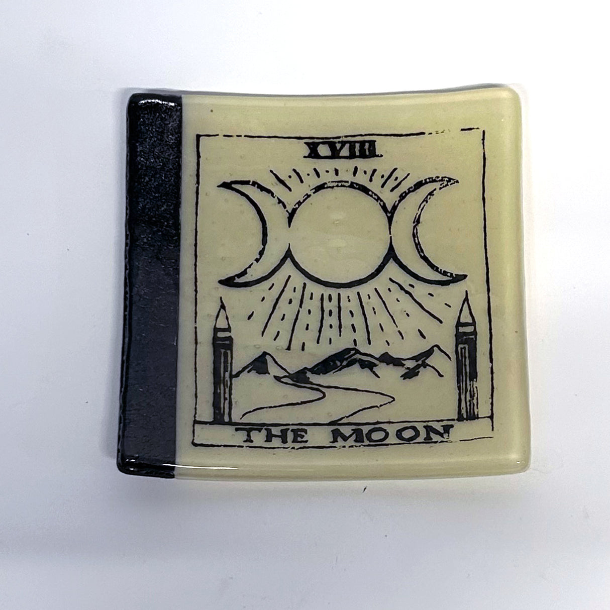 Tarot Card 4.5" Handmade Fused Glass Catch-all Dish