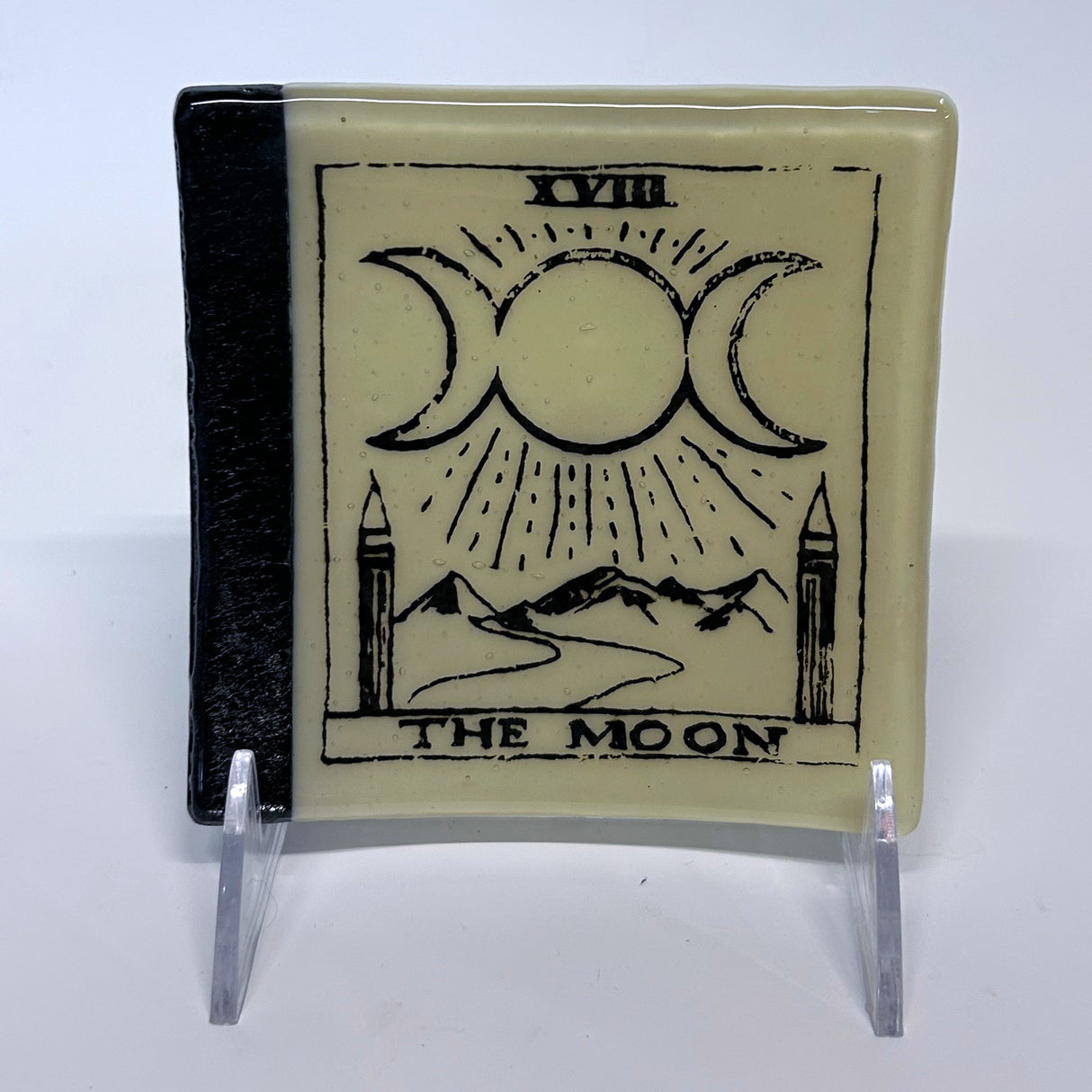 Tarot Card 4.5" Handmade Fused Glass Catch-all Dish