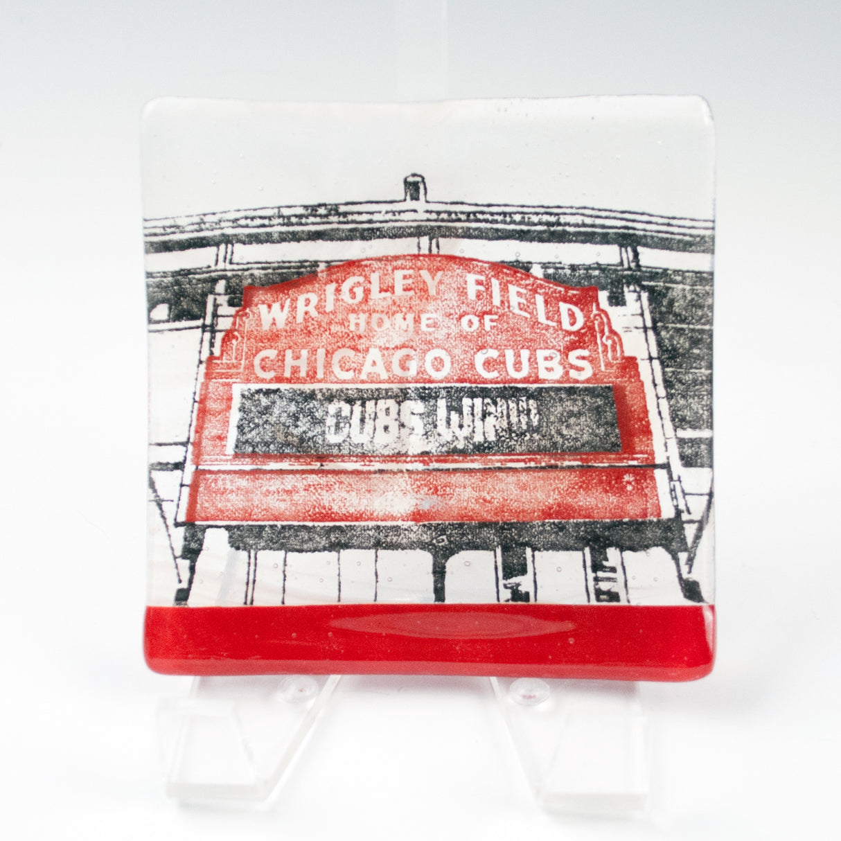 Chicago Wrigley Field 4.5" Handmade Fused Glass Catch-all Dish