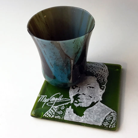 Maya Angelou Fused Glass 4" Single Coaster