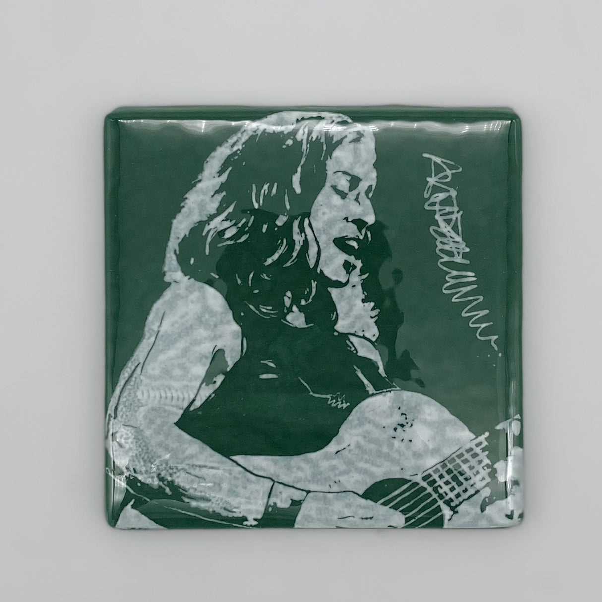 Ani DiFranco Fused Glass 4" Single Coaster
