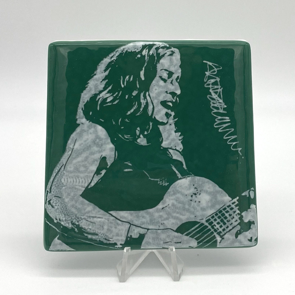 Ani DiFranco Fused Glass 4" Single Coaster