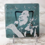 Aretha Franklin Fused Glass 4" Single Coaster
