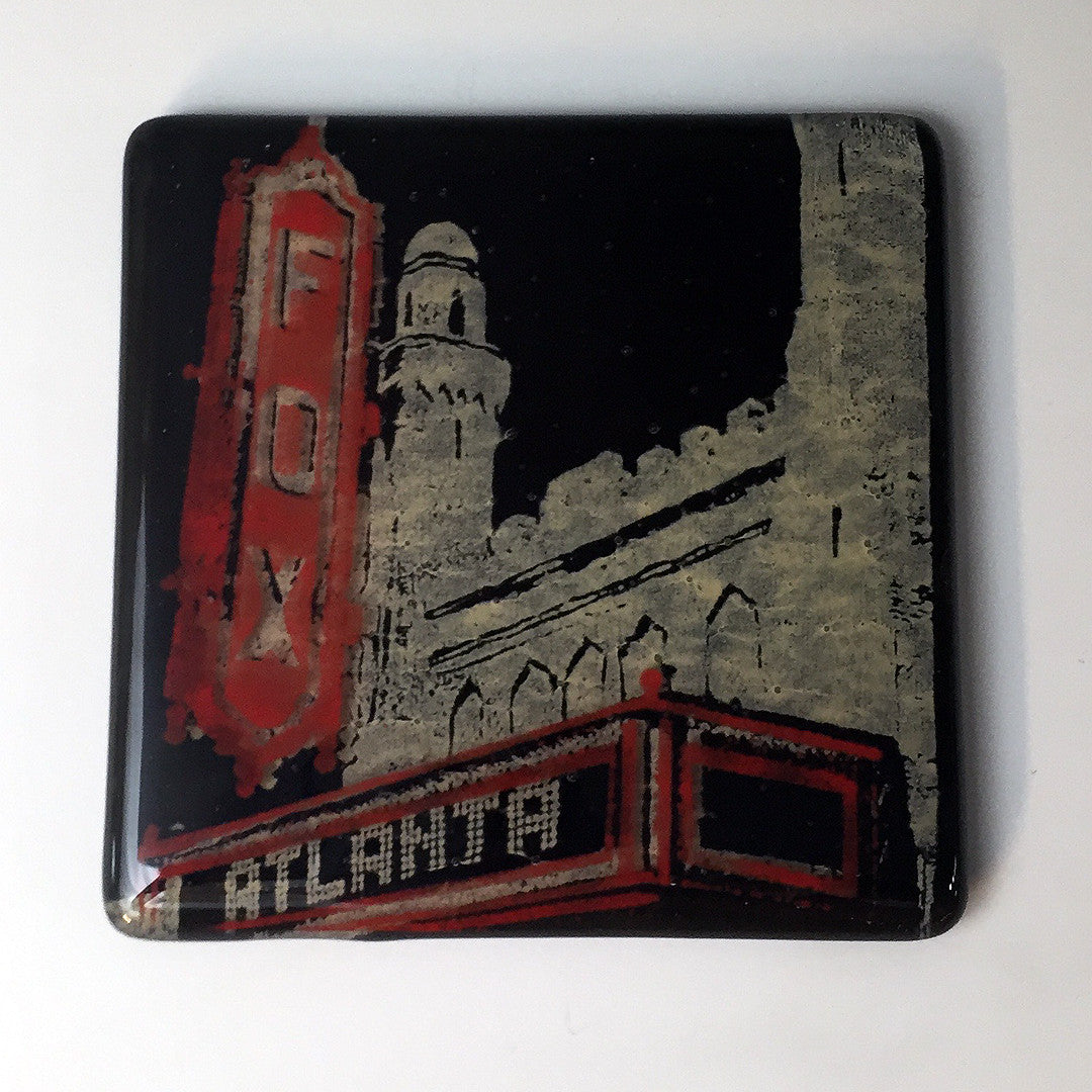 Atlanta Fox Theater Fused Glass 4" Single Coaster