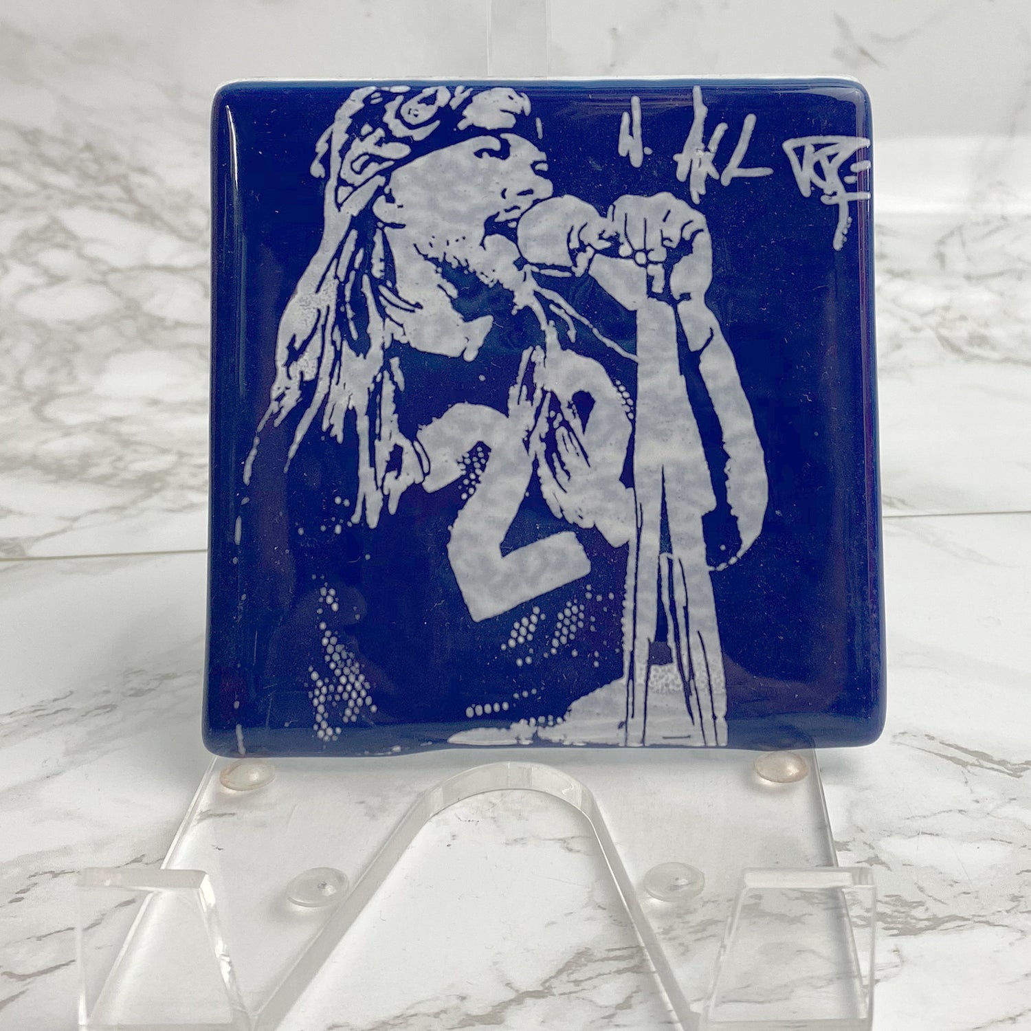 Axl Rose Fused Glass 4" Single Coaster