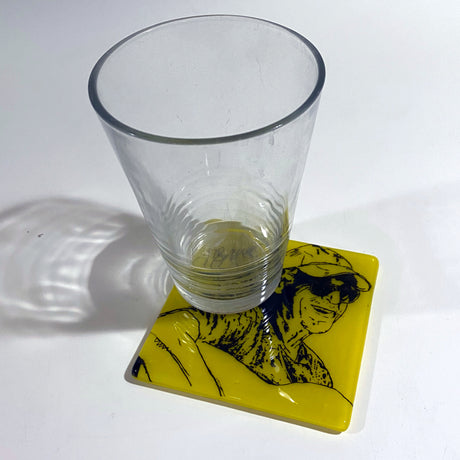 Jimmy Buffett Fused Glass 4" Single Coaster