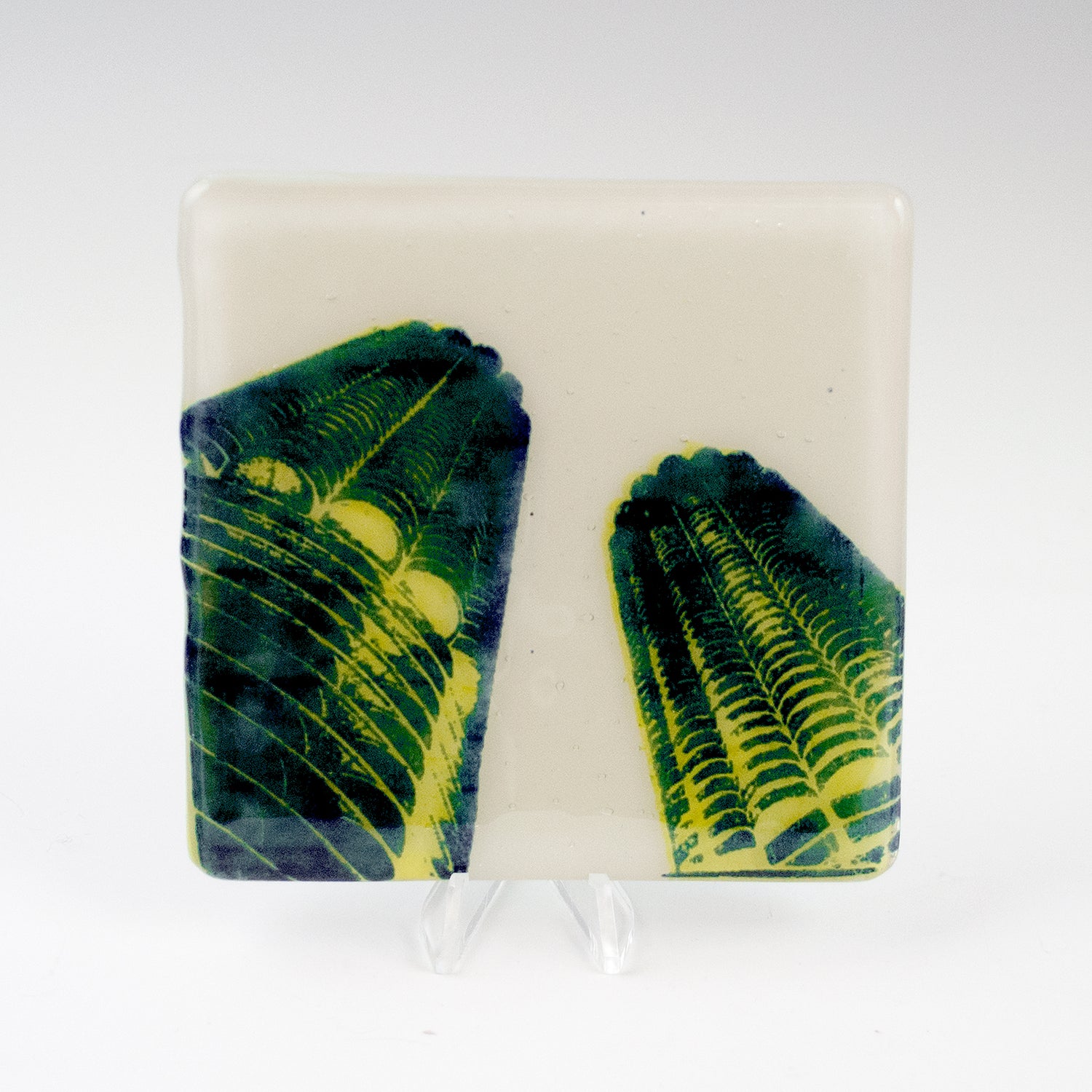 Chicago Marina City Fused Glass 4" Single Coaster