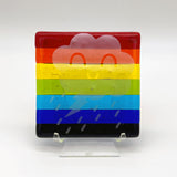 Celestial Happy Cloud  Fused Glass 4" Single Coaster