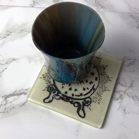 Crystal Ball Fused Glass 4" Single Coaster