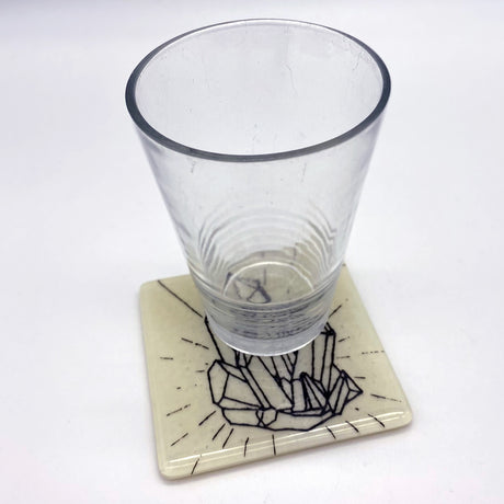 Crystals Mystical Fused Glass 4" Single Coaster