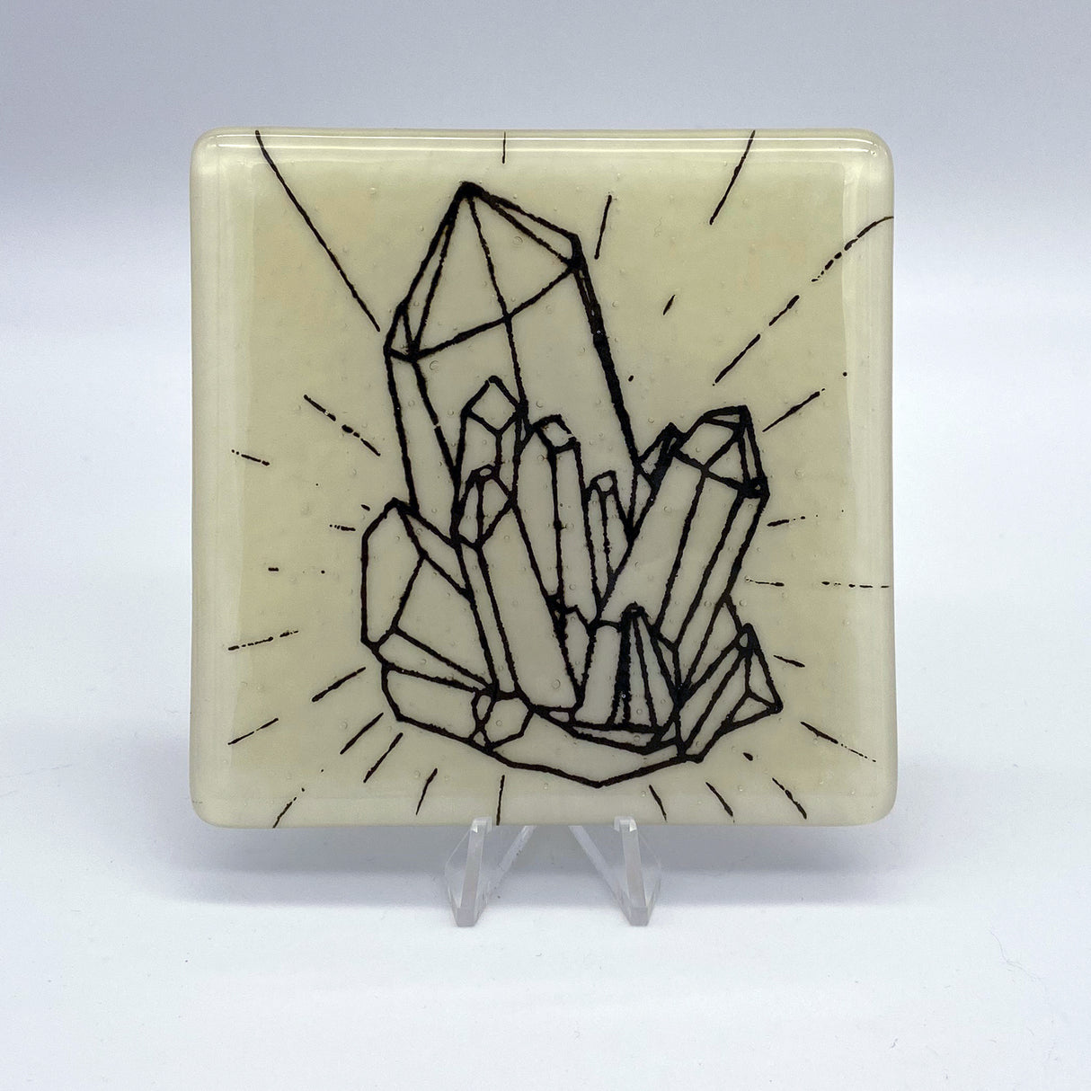 Crystals Mystical Fused Glass 4" Single Coaster