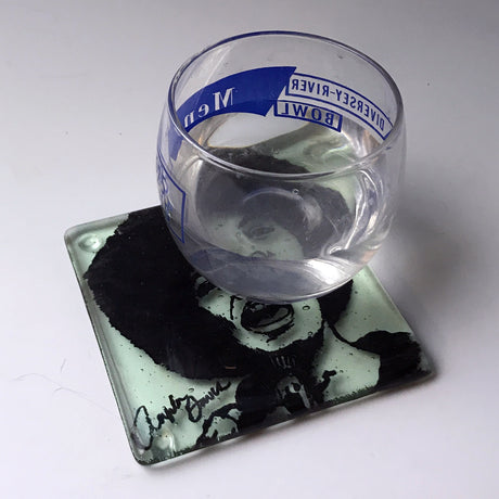 Angela Davis Fused Glass 4" Single Coaster
