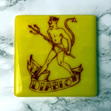 Diablo Loteria Fused Glass 4" Single Coaster