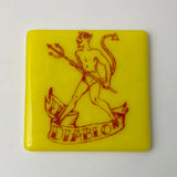 Diablo Loteria Fused Glass 4" Single Coaster