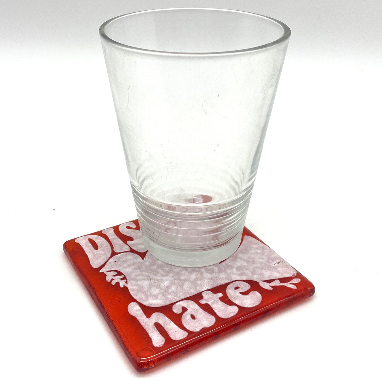 Disarm Hate Fused Glass 4" Single Coaster