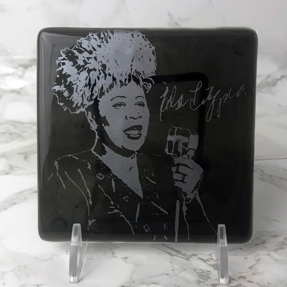 Ella Fitzgerald Fused Glass 4" Single Coaster