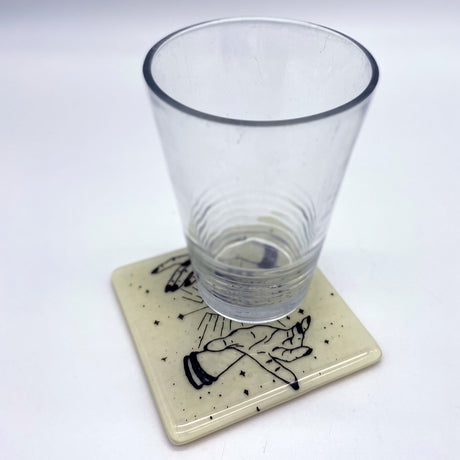 Evil Eye Mystical Fused Glass 4" Single Coaster