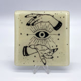 Evil Eye Mystical Fused Glass 4" Single Coaster