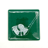Golf Fused Glass 4" Single Coaster
